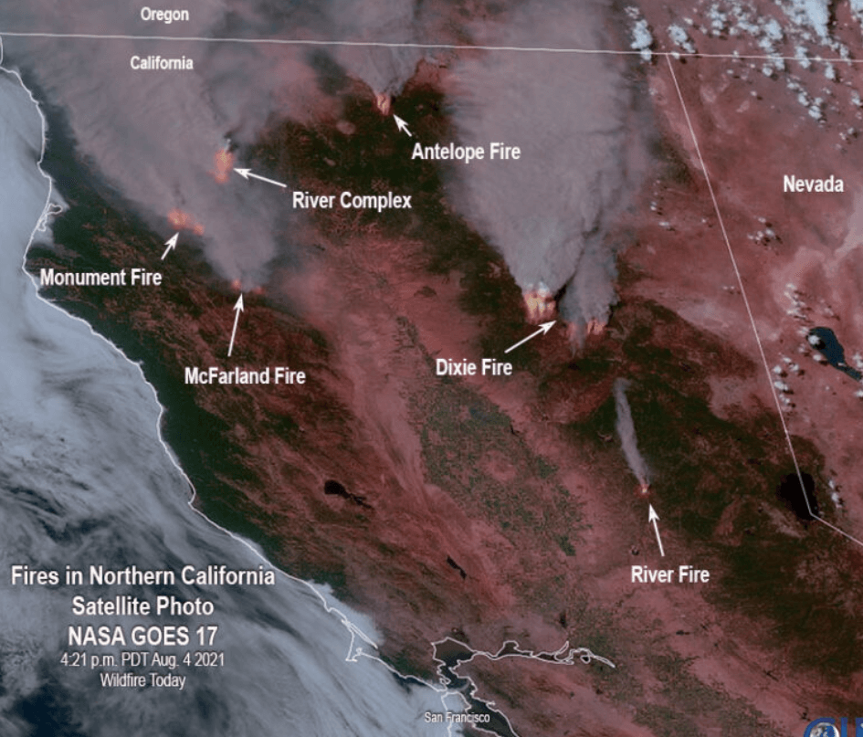 Smoke from wildfires in California